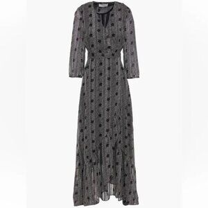 BA&SH Size XS Pisy Dress Faux Wrap Print Maxi Dress